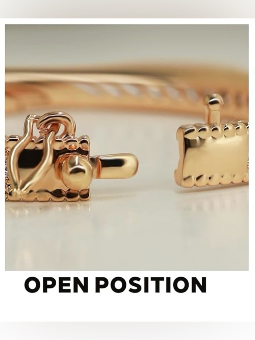 Anthropologie Gold Crystal Bangle Bracelet - Picture 4 of 6